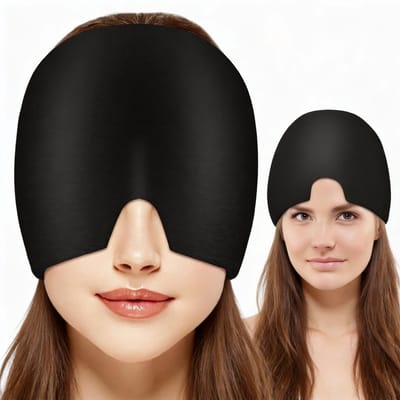 Migraine Muts Koeltherapie & Directe Hoofdpijnverlichting – Migraine Masker Ontspannend Coldpack Effect & Stressreductie – Zacht Compressiemasker
