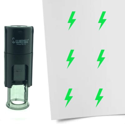 CombiCraft Stempel Bliksem 10mm rond - Groene inkt