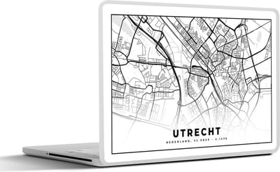 Laptop sticker - 11.6 inch - Kaart - Utrecht - Nederland - 30x21cm - Laptopstickers - Laptop skin - Cover