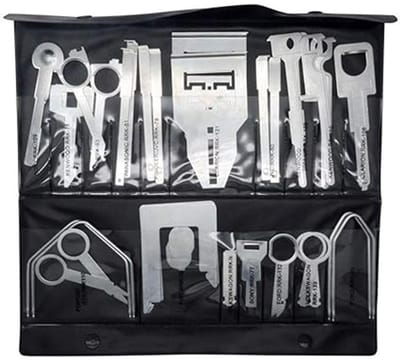 Dailygoods- Radioverwijdertool 38-delig - Roestvrij Staal - Antiscratch - Voor CD Speler - Installatie/Verwijdering - Opvouwbare Tas - Stereo-installatietool