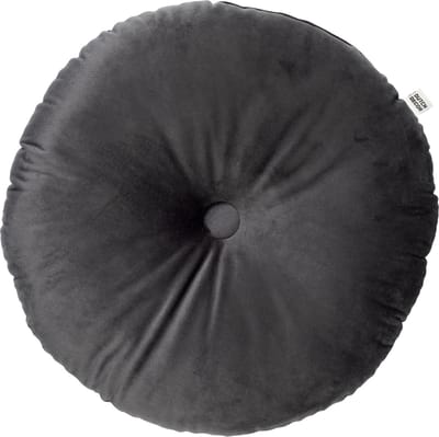 Dutch Decor - OLLY - sierkussen Ø38 cm - rond velvet - Charcoal Gray - antraciet