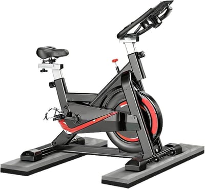 Fietsmat - Hometrainer mat - Vloerbescherming thuis - Waterdicht en stevig - 65 x 15 cm - Zwart grijs