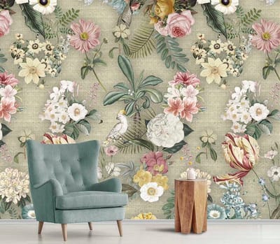 INGK - Floral Utopia Behang - Costa Rica Moss