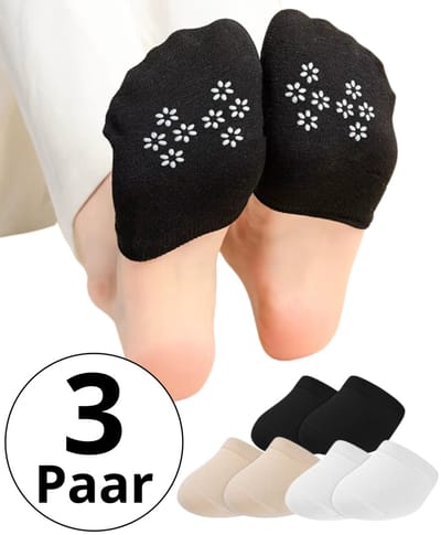 Malinsi® Teensokken Dames en Heren - 3-Pack Antislip Teen Sokken maat 36-41 - Yoga Pilates - Zwart Beige Wit - Anti Slip - Ballet