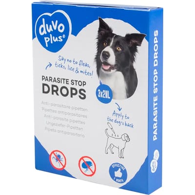 Duvo+ Anti-Parasiet Druppels voor Honden - Vlo & Teek - 3x2ml