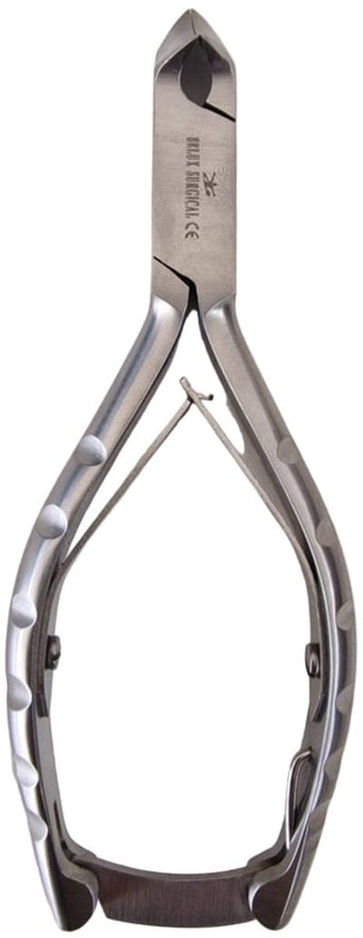 Belux Surgical Instruments - Nagelknipper - Kopknipper - Dwarssnittang voor (Harde) Teennagels, Kalknagels en Ingegroeide Nagelhoeken - Gebogen - 14 cm - RVS - Zilver