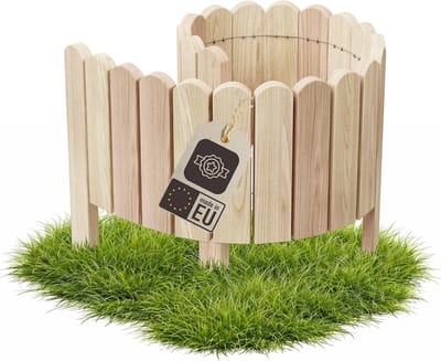 Houten Tuinborder - Plantenrand Graskant - Tuin Decoratie - Flexibel Rolbaar Ontwerp - 100 x 10 cm - Beige
