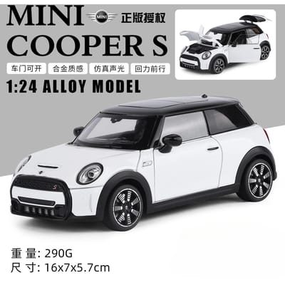 1:24 Mini Cooper S Lichtmetalen Auto Model Diecasts Metaal Klassieke Voertuigen Auto Model Simulatie Verzameling Speelgoed Cadeau gray