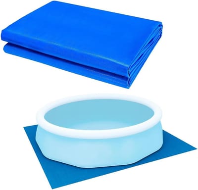 KZQ Vierkante beschermingsmat voor zwembaden, vloerdoek geschikt voor peuterbaden en opblaasbare zwembaden, antislip bodembescherming tegen scherpe voorwerpen, maat 335 x 335 cm