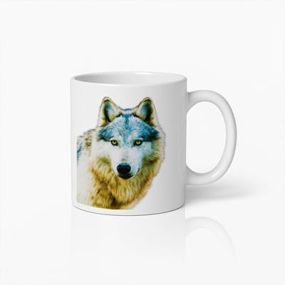 Majestueus Wolvenportret Keramische Mok - Wilde Dieren Koffiekop