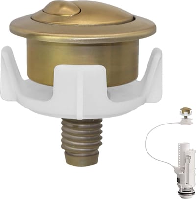 Toilet Spoelknop - Twee Spoelopties - Waterbesparing Toilet - Eenvoudige Installatie - 54 x 37 mm - Modern Chroom