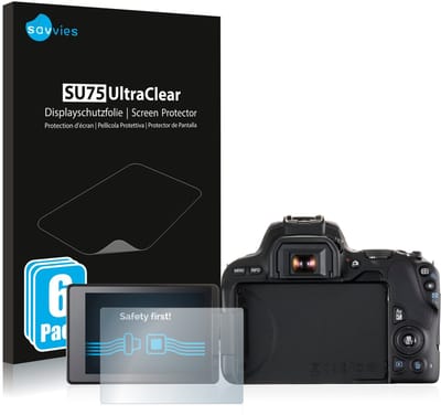 Savvies - Screenprotector voor Canon EOS 200D - Folie Beschermfolie transparant 6 Stuks