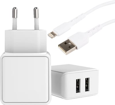 Oplader geschikt voor iPhone / iPad - Lightning - 2 Meter - Usb Stekker - Oplader - Wit