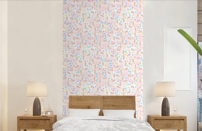 Behang - Fotobehang Unicorn - Snoep - Regenboog - Breedte 120 cm x hoogte 240 cm