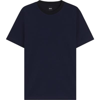 Boss Heren T-shirt met geribde kraag van C-Thompson (Donkerblauw)