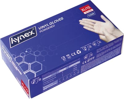 Hynex Vinyl Wegwerphandschoenen – Maat XL - Gepoederd – Latexvrij – Transparant - Wit 4,5gr – 100 stuks