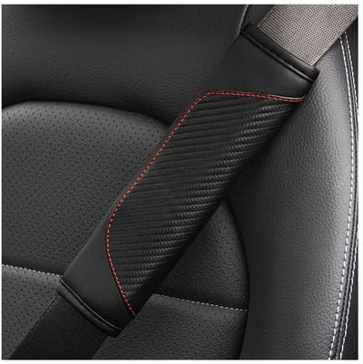 Dailygoods- Autogordelbeschermers 2 Stuks - Zachte Schoudervullingen - Veiligheidsgordelbeschermers - Universele Autogordelbeschermers - Duurzaam PU-leer - Comfortabele Sponsvoering - Gordelvulling