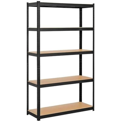 Springos Opbergrek | Stellingkast | Stellingkast Metaal | Zwart 180 x 90 x 40 cm