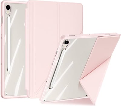Dux Ducis - Hoes geschikt voor Samsung Galaxy Tab S10 FE/S9/S9 FE - Magneet sluiting - Auto Sleep/Wake functie - Met Pencil houder - Roze
