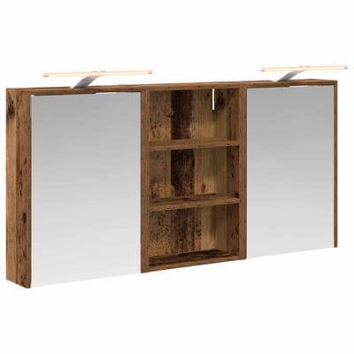 vidaXL - Badkamerkast - set - 3 - st - 126 - x - 16 - x - 62.5 - cm - Bewerkt - hout