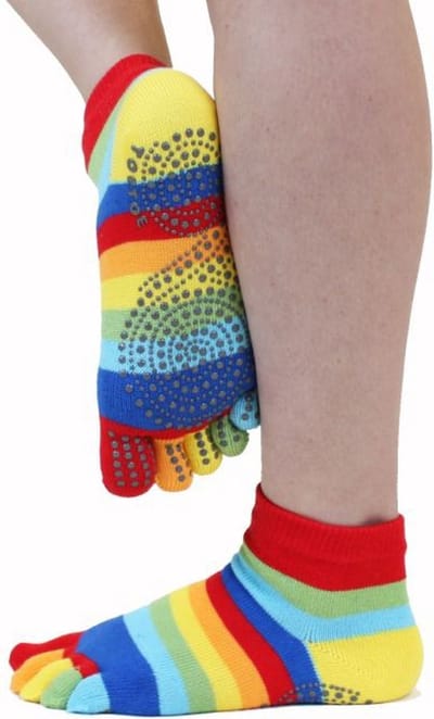 TOETOE Yoga & Pilates Grip Enkel teensokken - Regenboog - 44-47