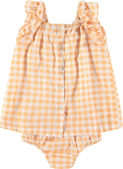 Babyface baby girls dress + bloomer Meisjes Jurk - cantaloupe - Maat 68