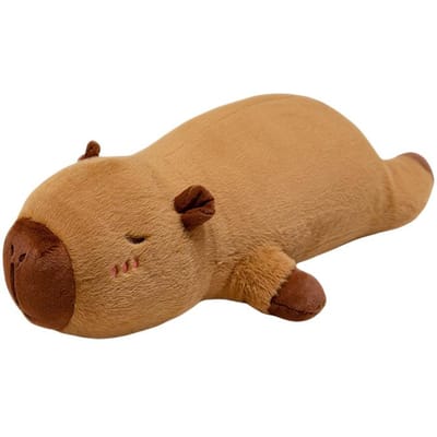 Enorme Big Capybara Pluche Speelgoed Gevuld Engelenvleugels Hartwang Oranje Decoratie Capibara Dutje Slaap Gooi Kussen Knuffel Kussen about 55-60cm