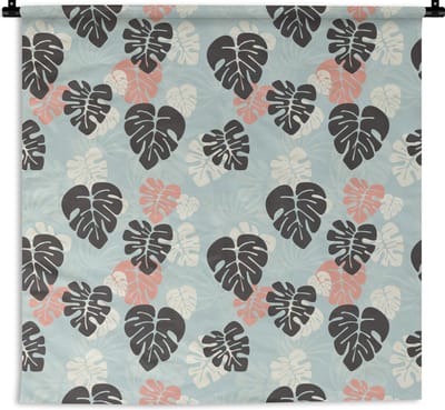 Wandkleed - Wanddoek - Bladeren - Monstera - Hawaii - Patronen - 180x180 cm - Wandtapijt