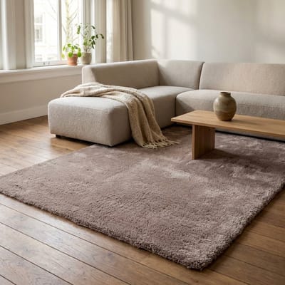DÉJA Living Vloerkleed 200x290cm - Laagpolig Taupe Stof - Civar