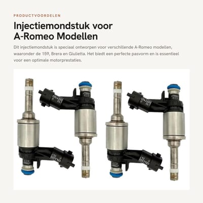 Dailygoods- Injectiemondstuk 4 Stuks - Geschikt voor A-Romeo 159/Brera/Giulietta - 1.8 TBi - 1742 cc - 200 pk - Toepassingslijst 2009-2018 - Brandstofinjector