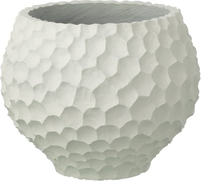 J-Line bloempot Inkepingen + Buiten zand - steen - wit - medium