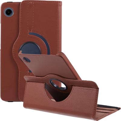 Coverup Tablethoes geschikt voor Samsung Galaxy Tab A11 / Tab A9 Hoesje - 360° Rotating Book Case - Bruin