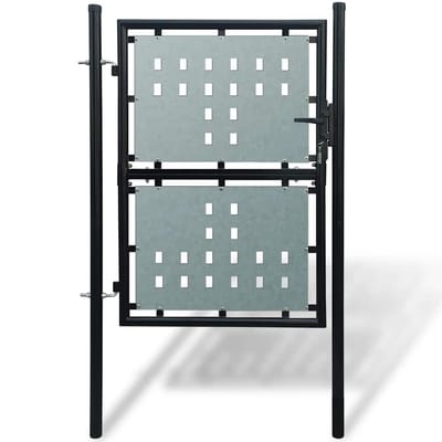 vidaXL Zwarte enkele deur schuttingpoort 100x200 cm