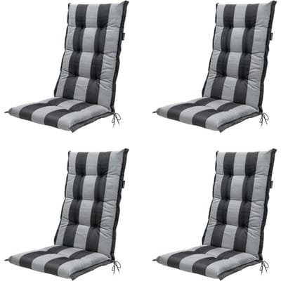 Madison - Tuinstoelkussen Hoge Rug Alice grey - Ca. 123x50 cm - Set van 4