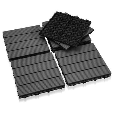 Terrastegels 4m² houten tegels 30x30 cm 44 stuks Terrastegels van hout met kliksysteem voor terras/balkon