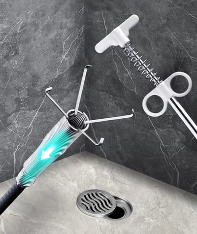160 cm Rioolpijp Ontstopper met Grijper – Flexibele Reinigingssnake voor Keuken en Badkamer
