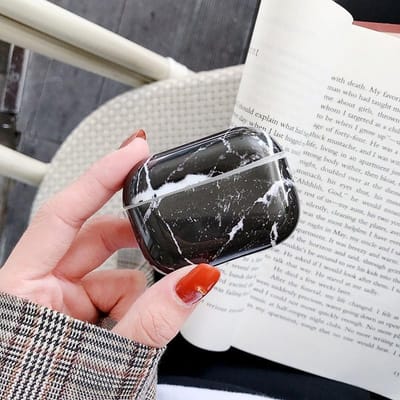 AirPods hoesjes van By Qubix - AirPods Pro / AirPods Pro 2 hoesje Marble series - hard case - Marble zwart - Schokbestendig Airpods Pro Case Hoesje