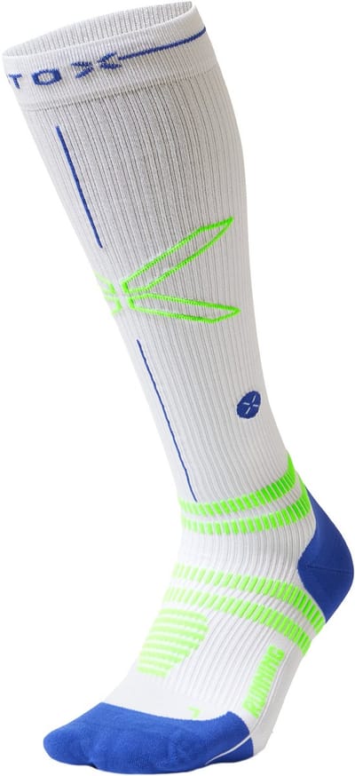 STOX Energy Socks Hardloopsokken Heren - Compressiekousen - Compressie Sokken Hardlopen - Sportsokken Wit - Maat M: 40-44 - 1 Paar