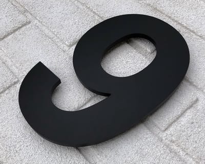 Promessa-Design - Huisnummer 9 Zwart Mat Acrylaat Groot - Hoogte 30 cm - Dikte 10 mm - onderhoudsvrij - Type Acrylaat/30/MatZwart/Arial.