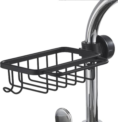 Opbergrek voor kraan - Hangende gootsteenorganizer voor keukenkraan - Waterafvoerrek aluminium - Zonder boren - Spons houder - Ideaal voor spons, borstel en doek sponshouder gootsteen magnetische