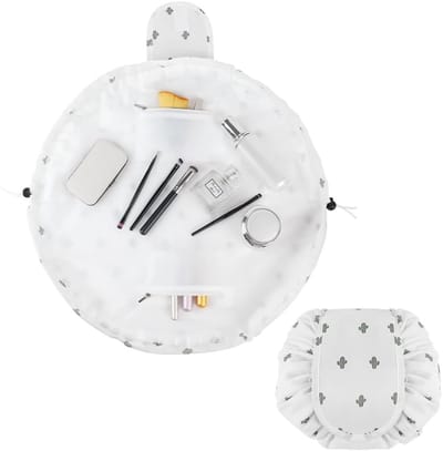 Grote Capaciteit Reistas voor Make-up, Draagbare Cosmetica Organizer met Trekkoord, Ideaal voor Dagelijks Gebruik en Reizen, Inclusief Kleine Pouch