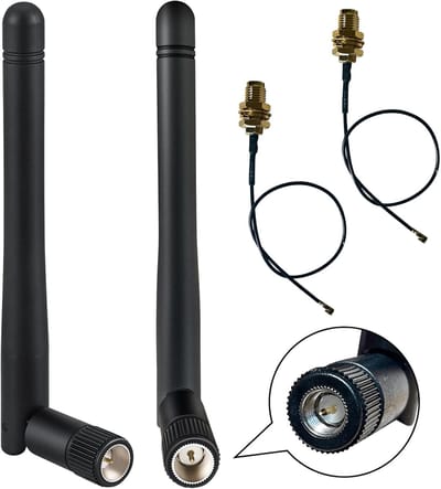 WiFi Antenne - Draadloze Versterker - Netwerk Stabiliteit - SMA Connector - 15x6x3 cm - Zwart