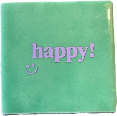 Hippe tegeltje met tekst: Happy | Mint | Pastel paars | Gepersonaliseerde cadeau | Hippe Spreuktegel | Nieuwe woning cadeau | Verjaardagscadeau | Verjaardag | Birthday | Housewarming cadeau