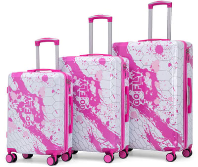MODFU - Kofferset - 3-Delig - Met Cijferslot En 360° Zwenkwielen - Reizen - Polycarbonaat - Roze - 20/24/28 Inch