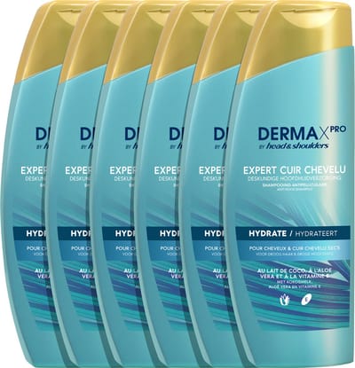 DERMAxPRO by Head & Shoulders - Hydrateert - Anti-roos shampoo - voor droog haar & droge hoofdhuid - Voordeelverpakking 6 x 225 ml