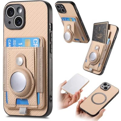 Hoesje Voor iPhone 16 15 14 Plus 13 Mini 12 11 Pro Max Magsafe Telefoonhoesje Met AirTag Bescherming Kaarthouder Portemonnee Magnetische Adsorptie For iPhone 15 Plus