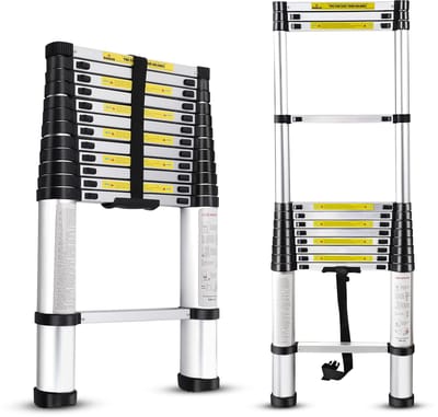 Outbee Telescopische Ladder - Telescopische Vouwladder - 3,8 m Werkhoogte - Aluminium