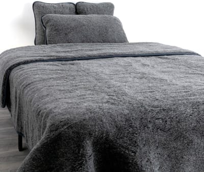 Wollen Deken 220x200 cm | Luxe Merino Wol OnceDoce® |100% Zuivere Australische Wol – Premium Wollen Tweepersoons Deken 450 g/m² | Woolmark® Certificaat | Wasbaar, Antiallergisch, Zacht & Warm | Kleur Antraciet