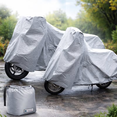 Motorhoes / Scooterhoes XL – Waterafstotend – Beschermhoes tegen Regen & Vuil – 246×104×127 cm – Zilvergrijs