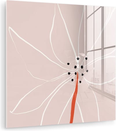 MuchoWow® Glasschilderij 90x90 cm - Schilderij acrylglas - Bloemen - Abstract - Pastel - Foto op glas - Muurdecoratie woonkamer - Wanddecoratie slaapkamer - Schilderijen